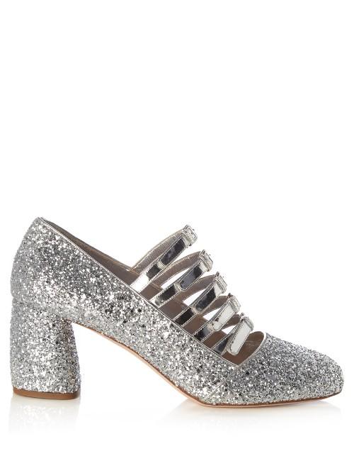 Miu Miu Multi-strap Glitter Mid-high Pumps