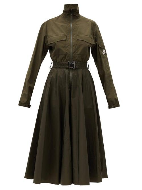 Matchesfashion.com Moncler - Belted Shirt Dress - Womens - Khaki