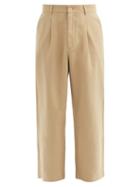 Matchesfashion.com Raey - Cotton And Linen-blend Wide-leg Trousers - Mens - Beige