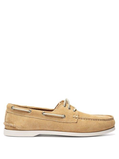 Matchesfashion.com Quoddy - Downeast Suede Deck Shoes - Mens - Beige