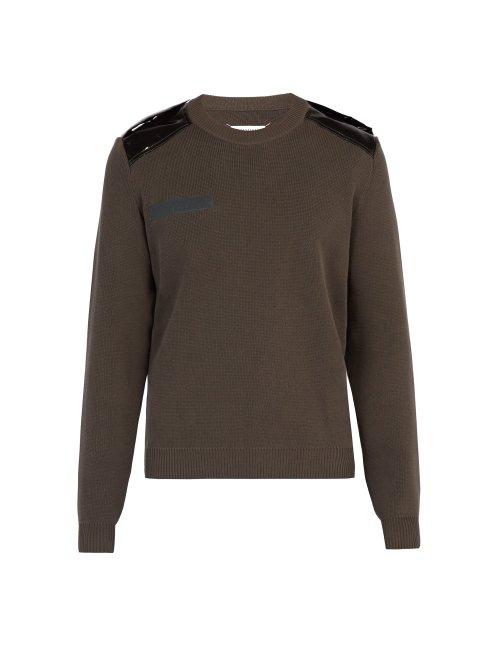 Matchesfashion.com Maison Margiela - Pvc Patch Cotton Sweater - Mens - Dark Grey