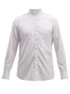 Matchesfashion.com Finamore 1925 - Gaeta Striped Cotton Chambray Shirt - Mens - Purple White