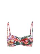 Matchesfashion.com Dolce & Gabbana - Pansy-print Balconette Bikini Top - Womens - Multi