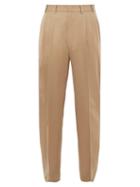 Matchesfashion.com Gucci - Pleated Front Wool Tapered Trousers - Mens - Beige