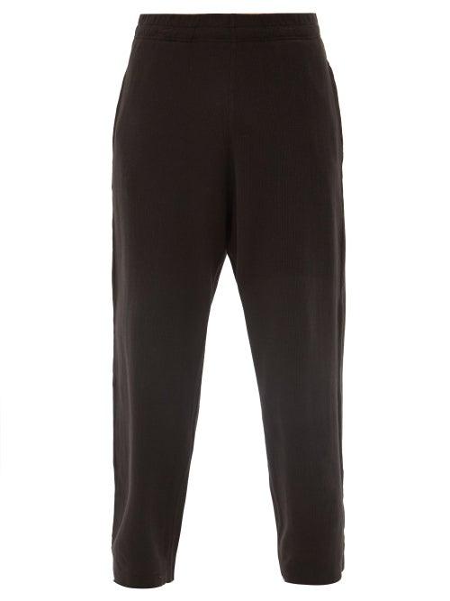 Matchesfashion.com Our Legacy - Reduced Cotton Waffle-jersey Trousers - Mens - Black
