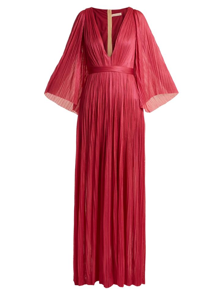 Maria Lucia Hohan Lur Deep V-neck Silk-tulle Gown