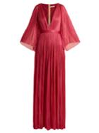 Maria Lucia Hohan Lur Deep V-neck Silk-tulle Gown