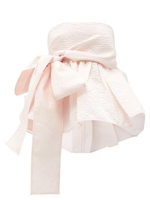 Cecilie Bahnsen - James Bow-waist Matelass Top - Womens - Light Pink