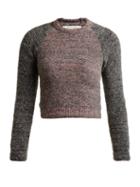 Matchesfashion.com Eckhaus Latta - Raglan Sleeve Alpaca Blend Cropped Sweater - Womens - Grey Multi