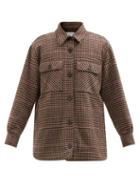 Officine Gnrale - Petra Houndstooth Wool Shirt Jacket - Womens - Brown Multi