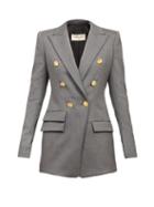 Matchesfashion.com Alexandre Vauthier - Double-breasted Wool-blend Jacket - Womens - Dark Grey