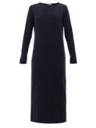 Allude - Boat-neck Wool-blend Sweater Dress - Womens - Navy