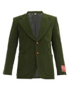 Matchesfashion.com Gucci - Single-breasted Cotton-corduroy Jacket - Mens - Green