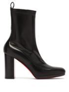 Matchesfashion.com Christian Louboutin - Contrevent 100 Bonded-leather Ankle Boots - Womens - Black
