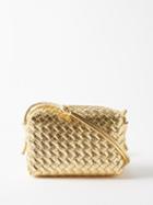 Bottega Veneta - Loop Mini Intrecciato-leather Cross-body Bag - Womens - Gold