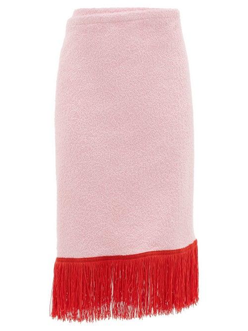 Matchesfashion.com Gabriel For Sach - Pareo Fringed Cotton-terry Sarong - Womens - Pink Multi