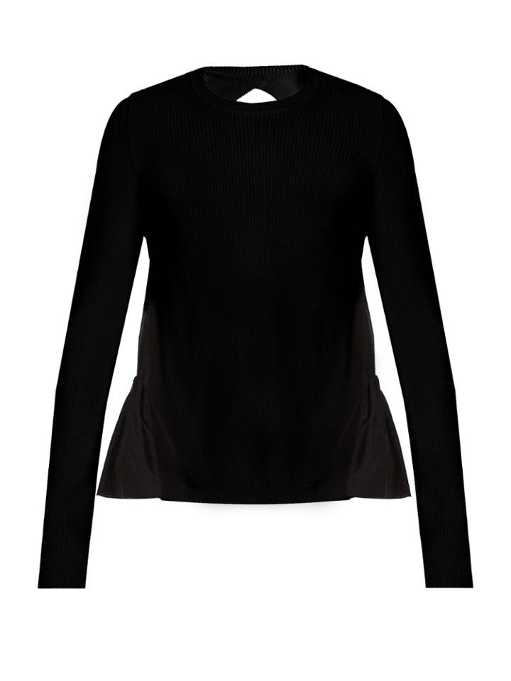 No. 21 Ruffled-back Cotton-blend Sweater