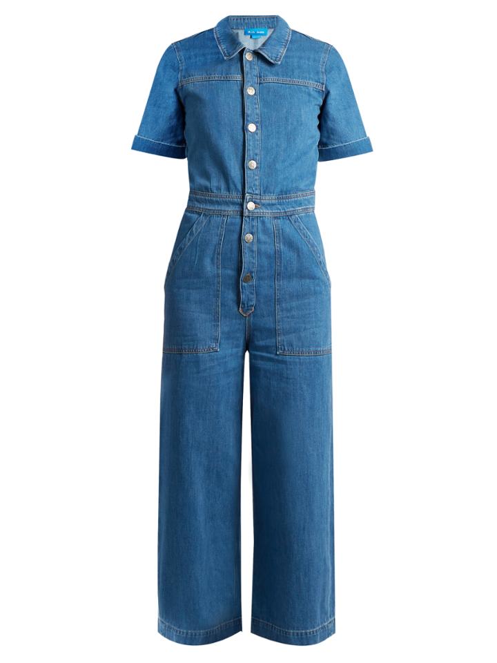 M.i.h Jeans Uta Wide-leg Cropped Denim Jumpsuit