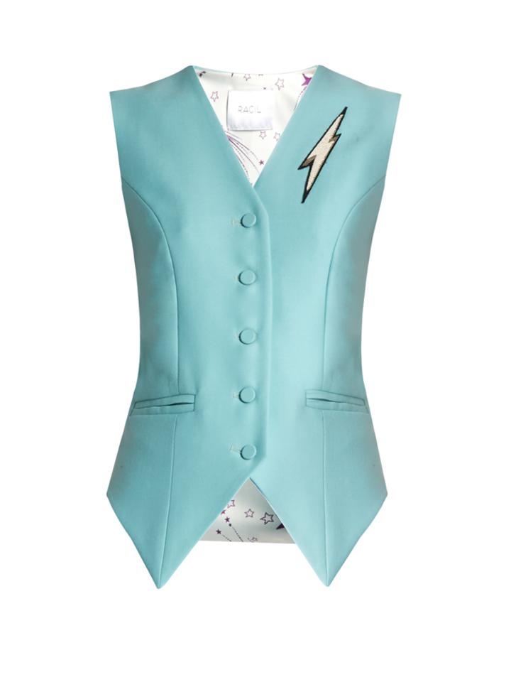 Racil Rebel Lightning-bolt Appliqu Satin Waistcoat