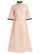 Shrimps Lancelot Doodle-embroidered Organza Dress