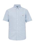 Matchesfashion.com Polo Ralph Lauren - Slim Fit Short Sleeved Cotton Oxford Shirt - Mens - Blue