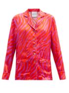 Matchesfashion.com Halpern - Zebra-print Satin Shirt - Womens - Red Print