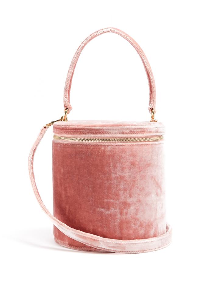 Staud Vitti Crushed-velvet Bucket Bag