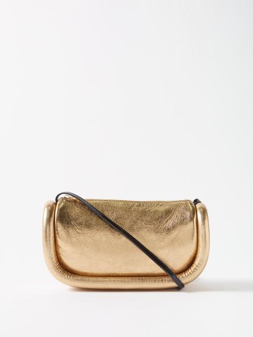 Jw Anderson - Bumper Baguette Metallic-leather Shoulder Bag - Womens - Gold