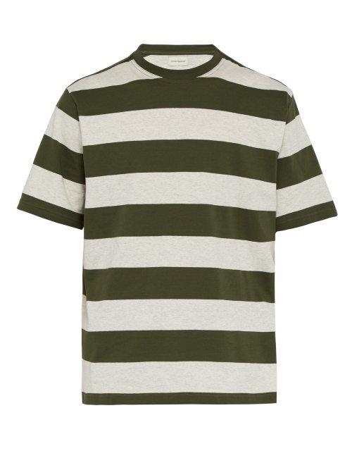 Matchesfashion.com Oliver Spencer - Striped Cotton T Shirt - Mens - Green White