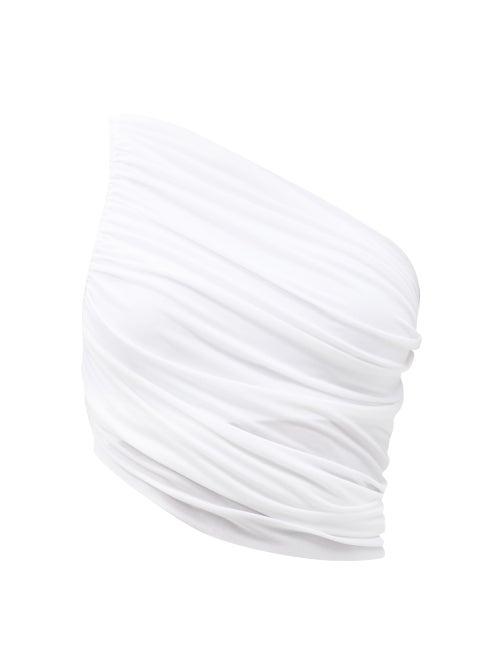 Matchesfashion.com Norma Kamali - Diana One-shoulder Ruched Bikini Top - Womens - White