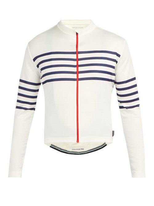 Matchesfashion.com Caf Du Cycliste - Claudette Striped Cycle Top - Mens - White Multi