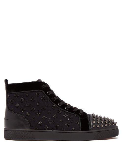 Matchesfashion.com Christian Louboutin - Lou Spikes Orlato High Top Trainers - Mens - Black