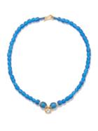 Katerina Makriyianni - Royals Topaz, Gold-vermeil & Beaded Necklace - Womens - Blue