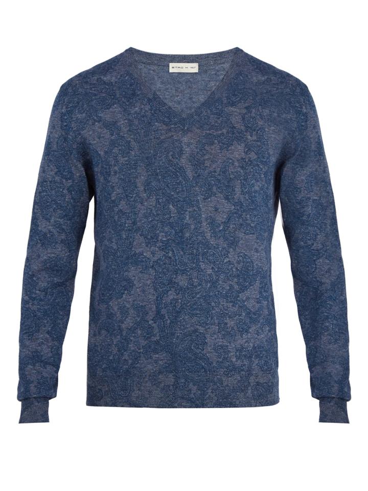 Etro Paisley-jacquard Cotton Sweater
