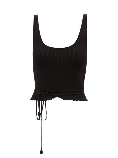 Altuzarra - Maia Cropped Ribbed Stretch-jersey Top - Womens - Black