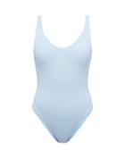 Matchesfashion.com Jade Swim - Contour Scoop-back Ribbed Swimsuit - Womens - Light Blue