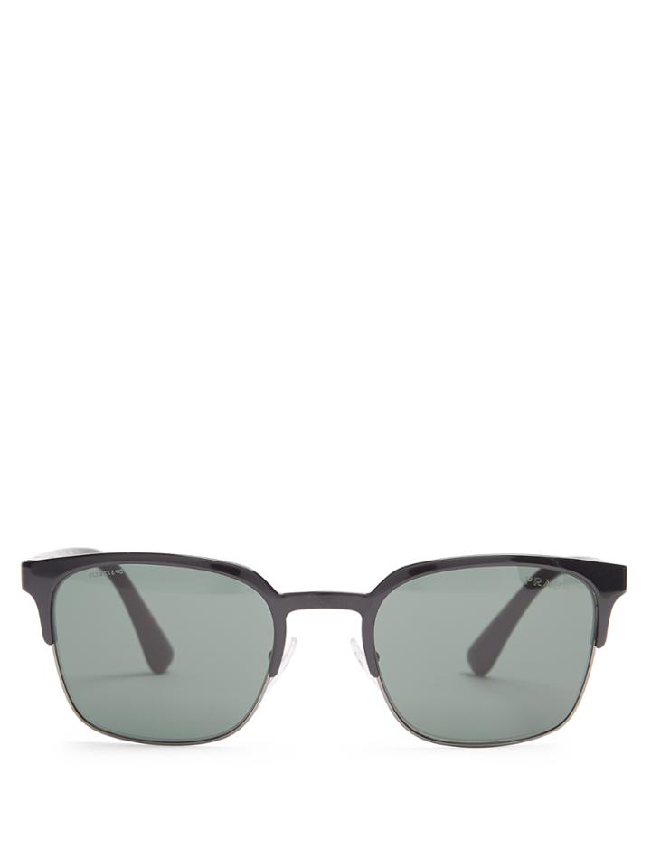 Prada Square-frame Metal Sunglasses
