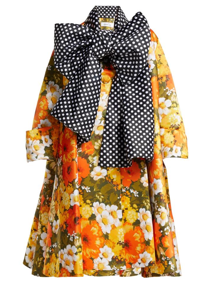 Richard Quinn Floral Polka-dot Duchess-satin Coat