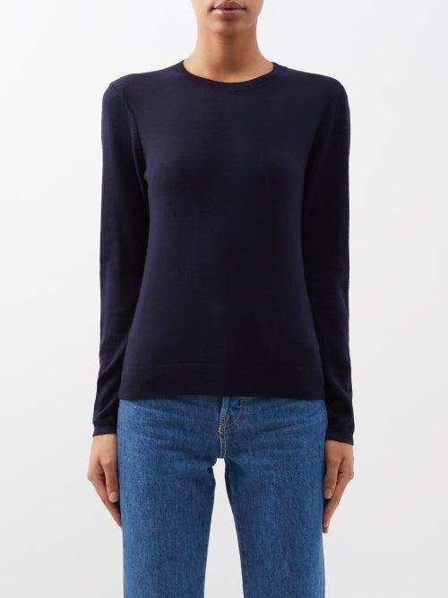 A.p.c. - Savannah Merino-wool Sweater - Womens - Blue Navy