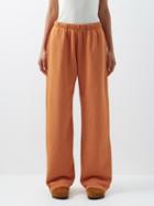 Les Tien - Puddle Brushed-back Cotton Track Pants - Womens - Orange