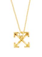 Matchesfashion.com Off-white - Cross Arrow Small Pendant Necklace - Mens - Gold