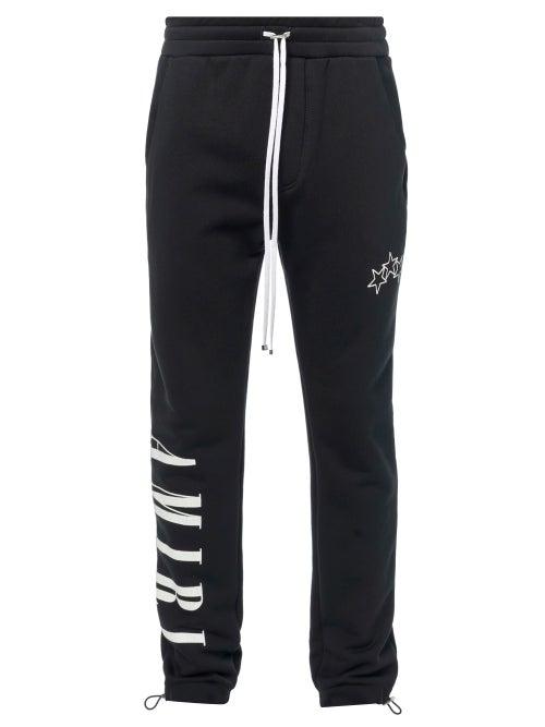 Amiri - Logo-print Jersey Track Pants - Mens - Black