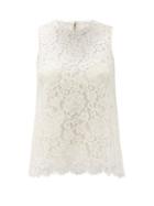 Matchesfashion.com Dolce & Gabbana - Cordonetto-lace Cotton-blend Top - Womens - White