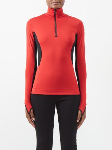 Moncler Grenoble - Quarter-zip Thermal Base-layer Top - Womens - Red Black