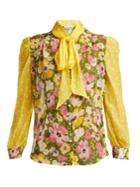 Edeltrud Hofmann Sofi Pussy-bow Floral-print Silk Blouse