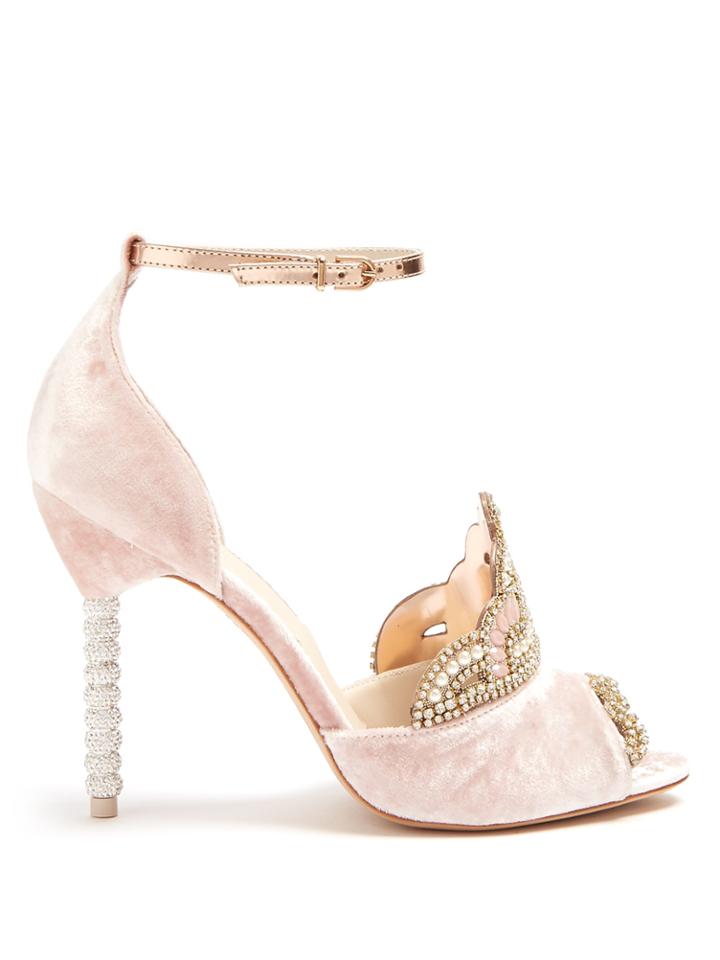 Sophia Webster Royalty Embellished Tiara-front Velvet Sandals