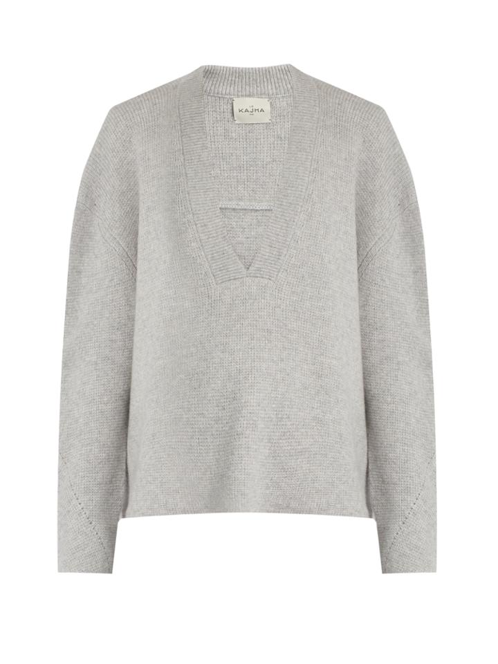Le Kasha Moscow Deep V-neck Cashmere Sweater