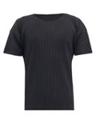 Mens Rtw Homme Pliss Issey Miyake - Technical-pleated Jersey T-shirt - Mens - Black
