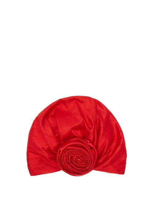 Matchesfashion.com Julia Clancey - Edith Reversible Silk Turban Hat - Womens - Red