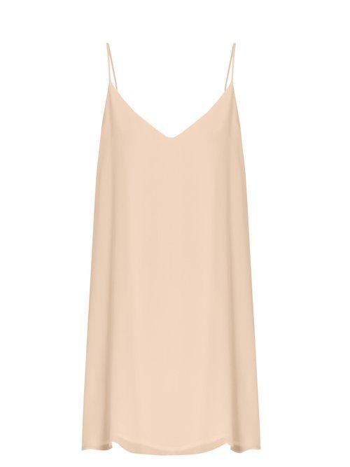 Matchesfashion.com Raey - Deep V Silk Slip Dress - Womens - Nude